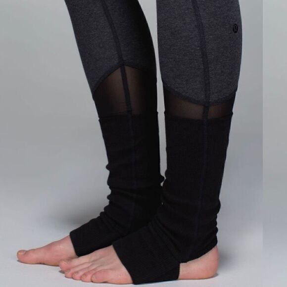 Lululemon Devi Yoga Cotton Stirrup High Rise Waist Leggings Mesh Panels RARE - Picture 14 of 16